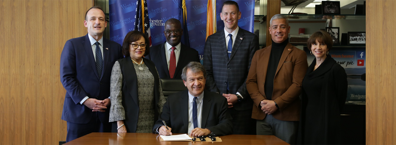 (L-R BOL Chair Vedat Gashi, Leg. Terry Clements, Dpty. C.E. Ken Jenkins, C.E. George Latimer, Leg. James Nolan, Leg. Colin Smith, Min. Leader Margaret Cunzio)