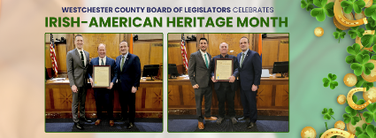 Picture of Minority Whip James Nolan w/Liam McLaughlin & Board Chair Vedat Gashi, Leg. David Tubiolo w/Ray O’Hanlon & Board Chair Vedat Gashi