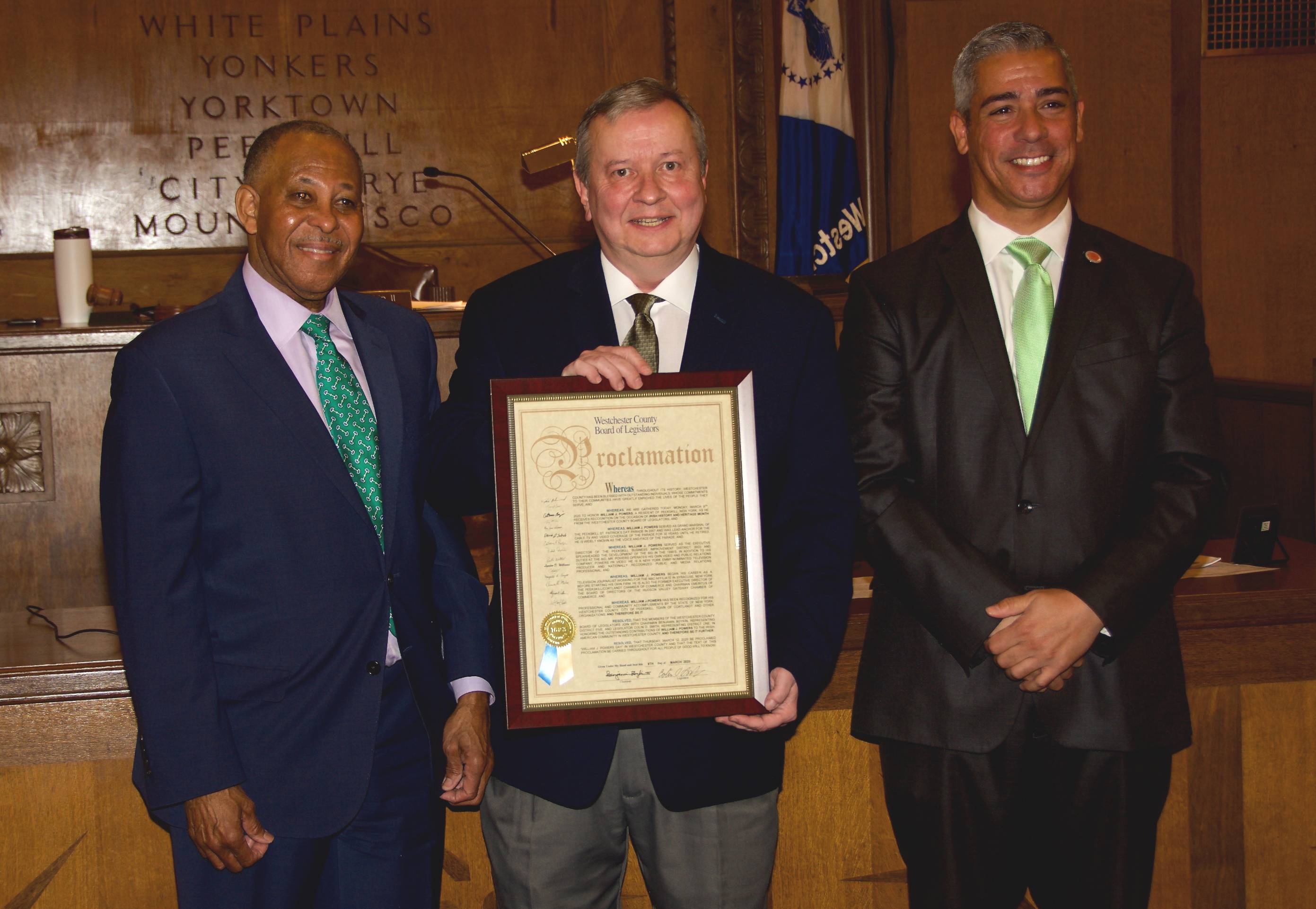 Board Chair Ben Boykin, William J. Powers, Leg. Colin D. Smith