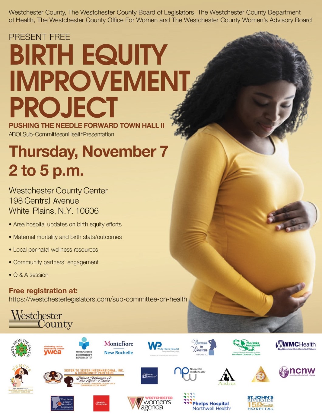 image of pregnant woman and text