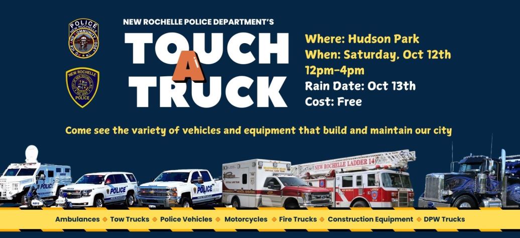 image with emergency trucks and text